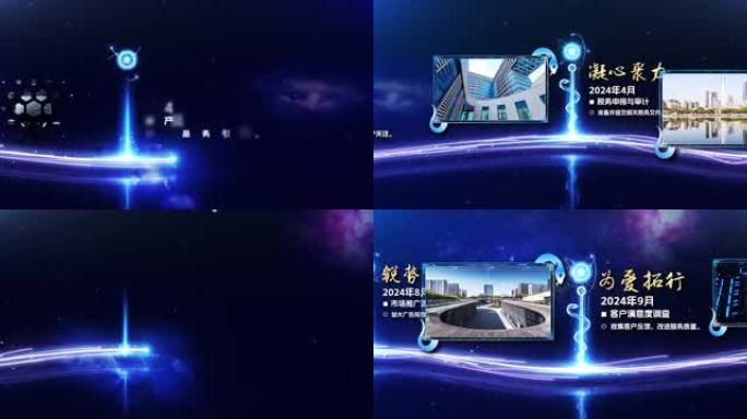 宽屏蛇年年会星空时间线大事记AE模板