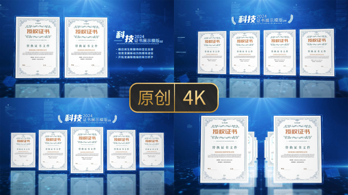 【无插件】蓝色科技证书