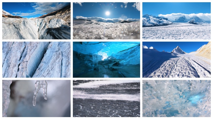 冰川冰山雪山冰雪融化冰河水流水滴水资源