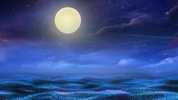 粒子海唯美夜空循环
