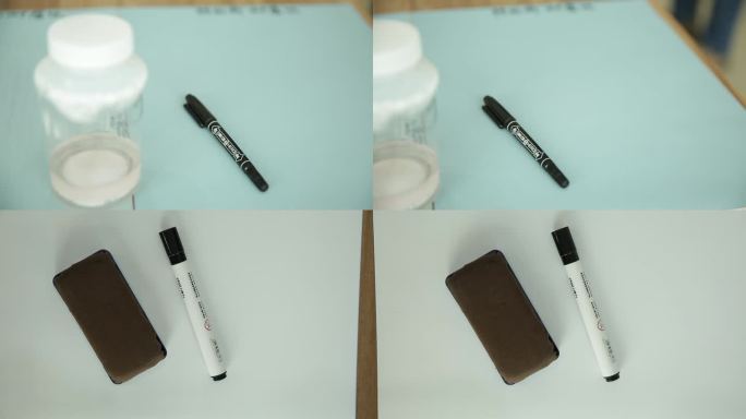 办公室文具 马克笔  白纸 黑板擦