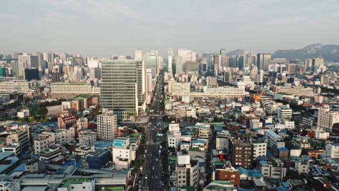 韩国首尔城市航拍