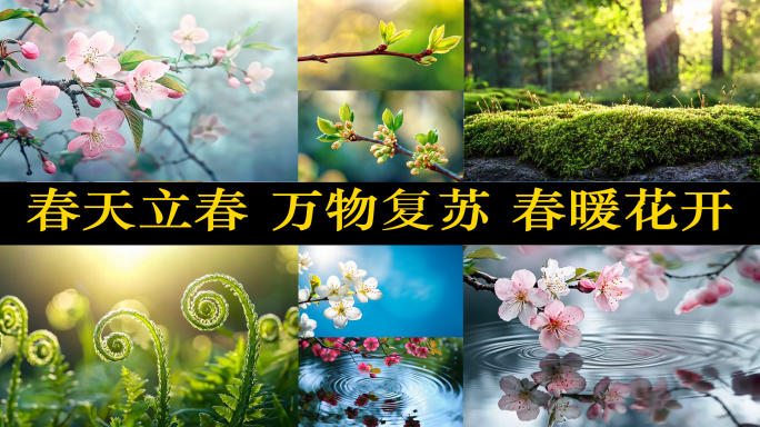 春天立春 惊蛰雨水 万物复苏 春暖花开
