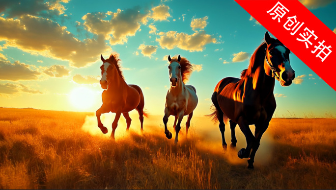骏马汗血宝马奔腾马术运动马到成功