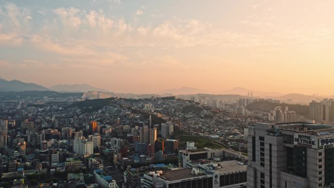 韩国首尔城市航拍