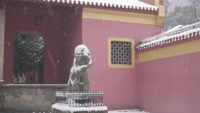 湖南长沙岳麓书院雪景