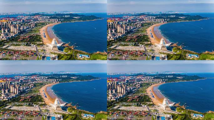 青岛金沙滩航拍4K