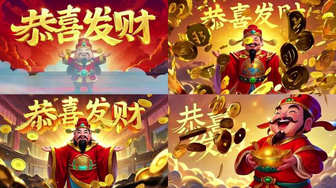 2025财神恭喜发财拜年招财进宝财神送褔