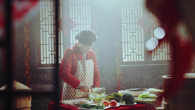 过年春节除夕新年团圆团聚家人年夜饭团圆饭