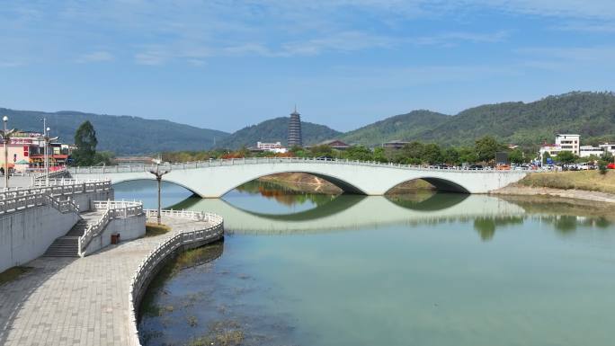 航拍广东省韶关市曲江区南华禅寺、秋天