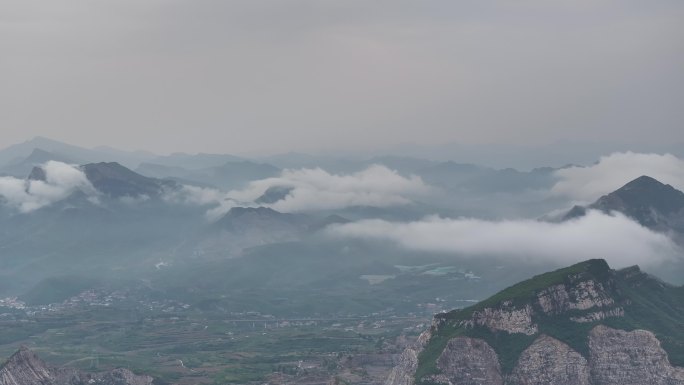 河北太行山抱犊寨风景日出日落云的变化