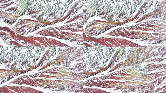 4k航拍彩色大理纹理 大地纹路