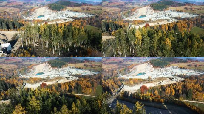 两栖岩采石场矿物开采挖掘露天矿