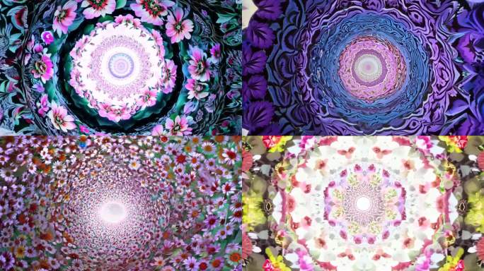万花 波纹 隧道旋转 柔和覆盖 深刻画面
