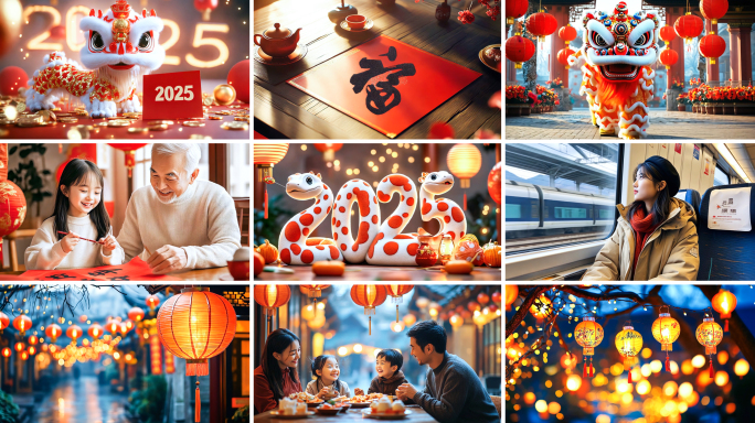 春节新年新春除夕拜年金蛇年2025