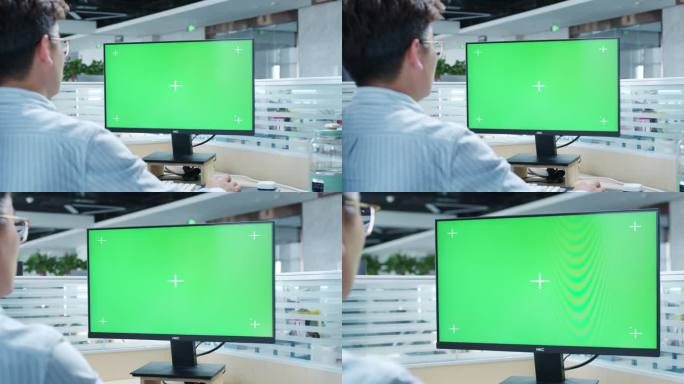 电脑绿屏抠像 办公室