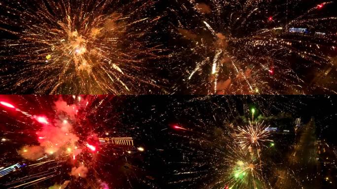 跨年烟花第一视角FPV