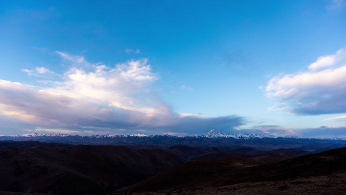 四川雅拉雪山日落转星空延时