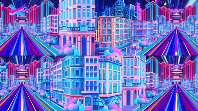 高清动感科技城市夜景舞台背景音乐素材