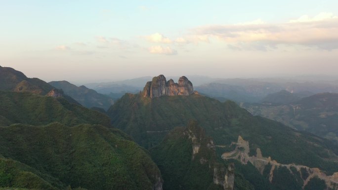 航拍湖南湘西保靖县吕洞山