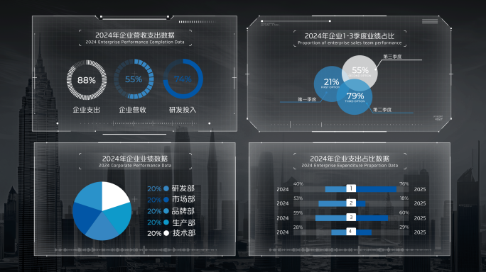 4K简洁 科技 数据 图表 信息表格