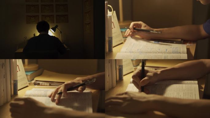 学生熬夜学习