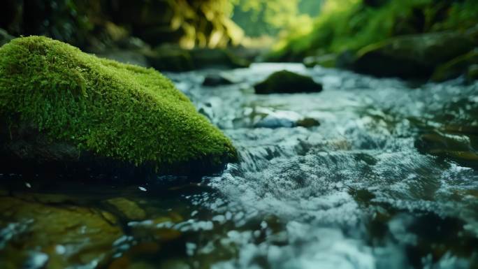 云雾缭绕日出日落树林森林山脉溪流山川河流