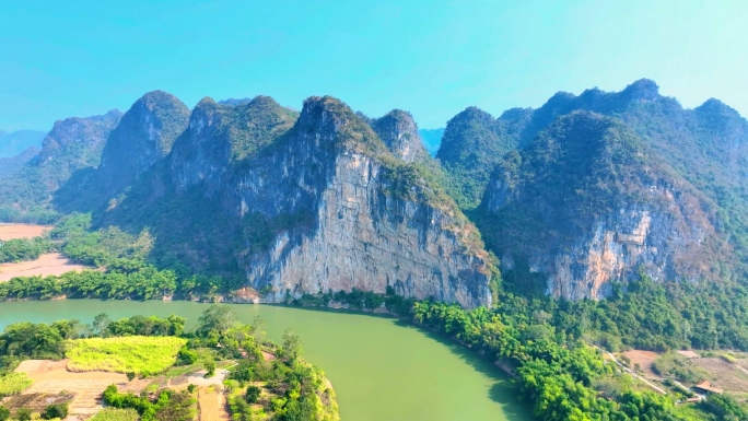宁明县花山岩画景区航拍