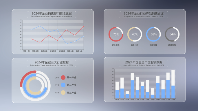 4K简洁 科技 数据 图表 信息表格