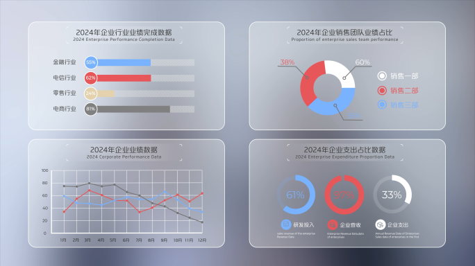 4K简洁 科技 数据 图表 信息表格