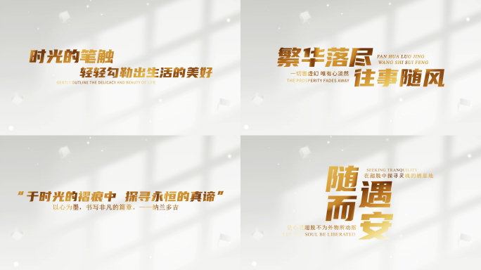 简洁白金色标题文字包装展示