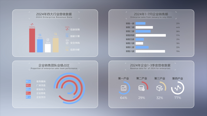 4K简洁 科技 数据 图表 信息表格