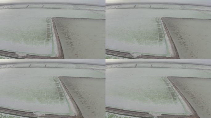 航拍青海315国道边的盐碱地log素材