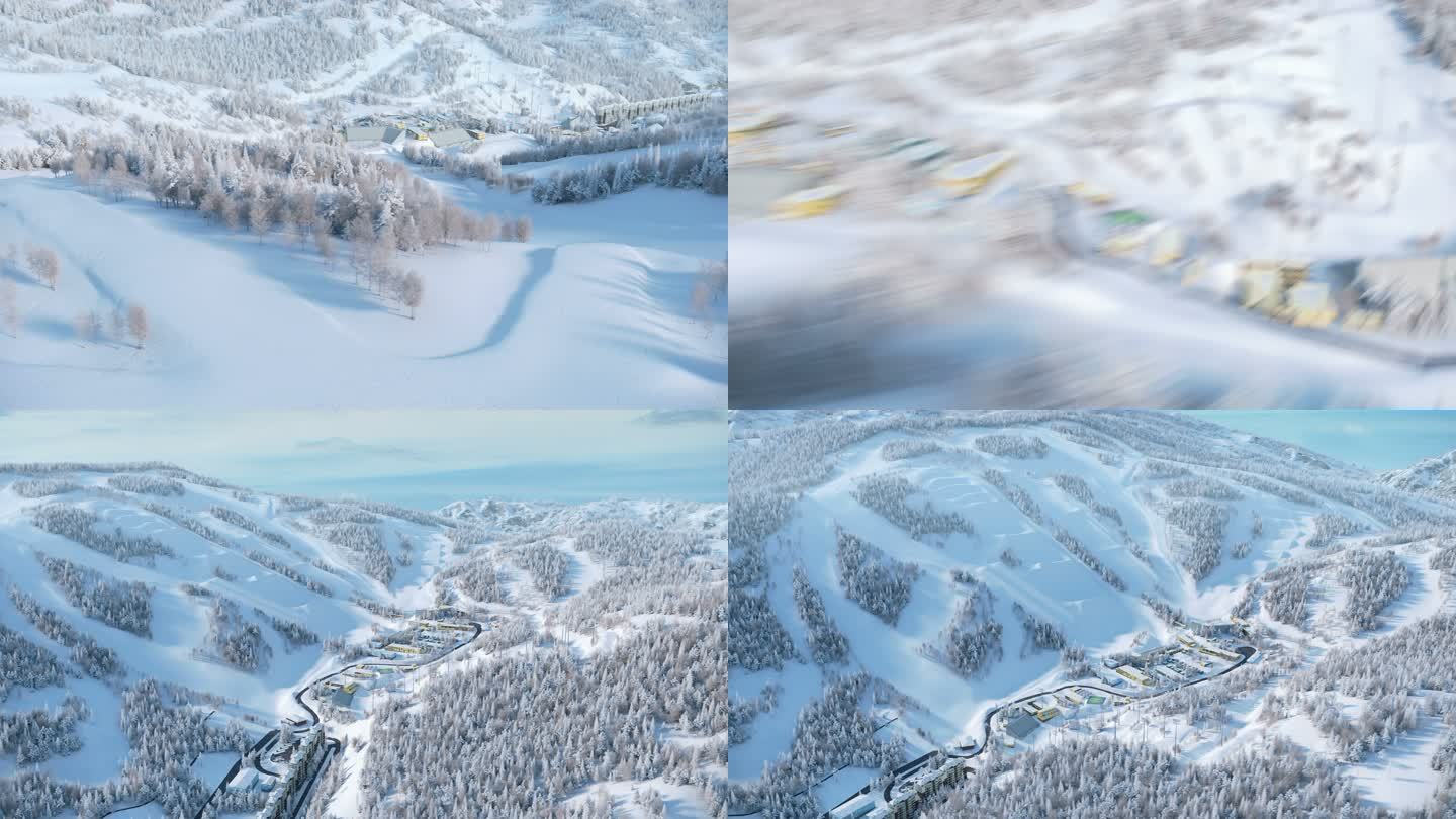 张家口云顶雪景冬奥会滑雪冬季雪山