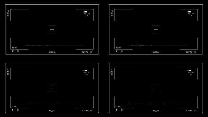 摄像机录制屏幕叠加监控CCTV监视屏幕Alpha通道。录像机取景器计时器。