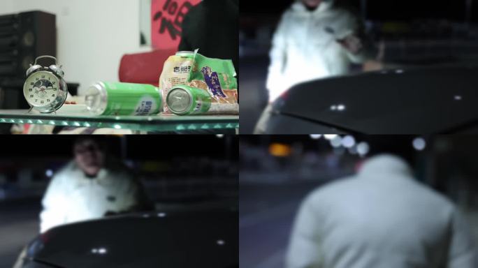 男子酒后闹事、拍打车辆