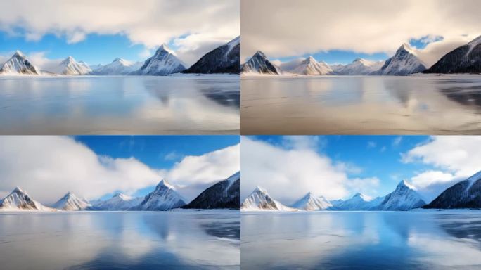 冰雪文字标题片头寒冷冬奥会哈尔滨东北水面