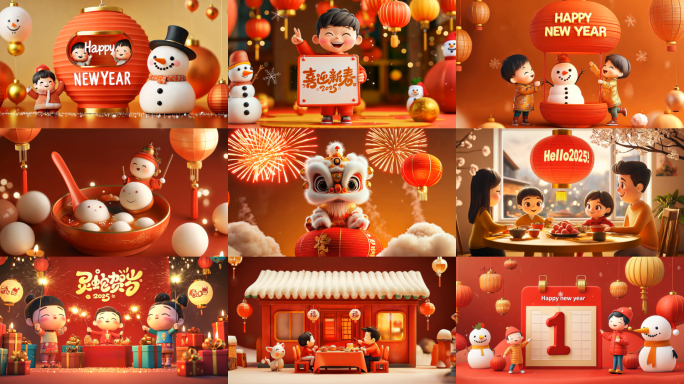 2025蛇年国潮创意卡通祝福片头