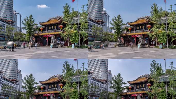 6K成都青羊宫城市地标延时摄影