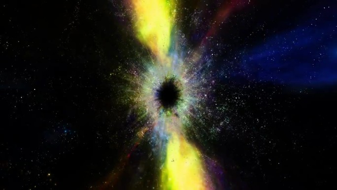 光、恒星和星系流入太空中的黑洞