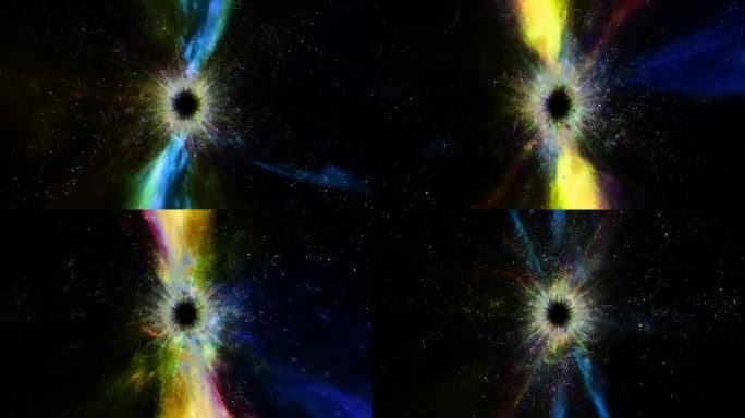 光、恒星和星系流入太空中的黑洞