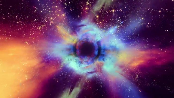 光、恒星和星系流入太空中的黑洞