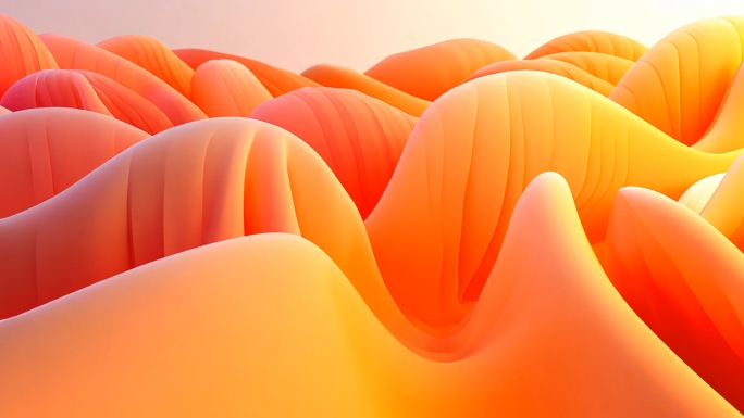 橙黄色抽象立体几何隧道片头