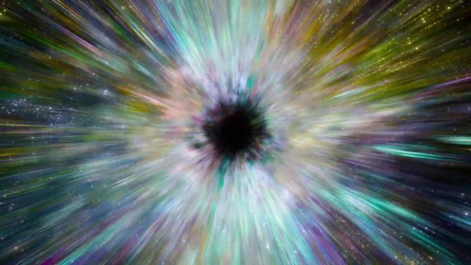 恒星场和星系被吸进一个黑洞(循环)。