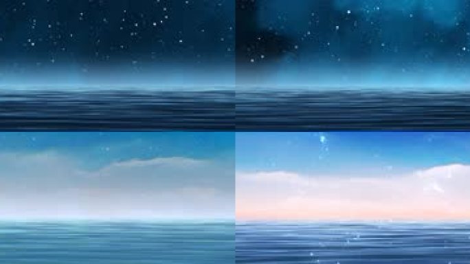 海上生明月 朝霞 夜晚 大海