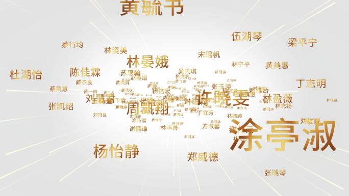 多文字汇聚多名字汇聚成片头文字墙AE模版