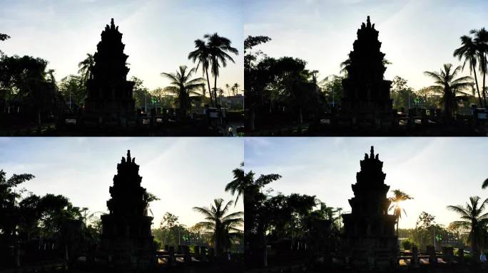 海南澄迈姐妹塔航拍素材