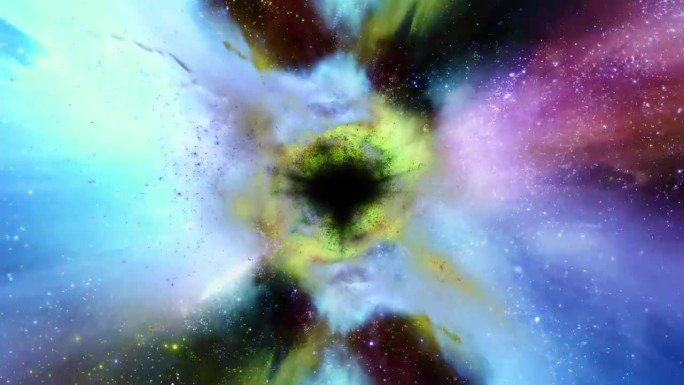 光、恒星和星系流入太空中的黑洞