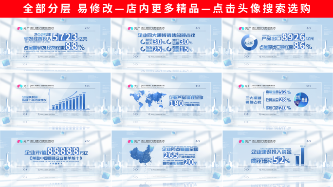 简洁企业图表数据展示