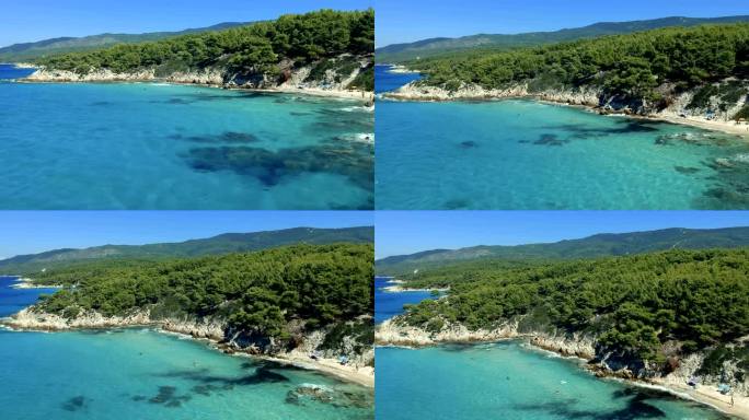 蓝色海岸线的鸟瞰图